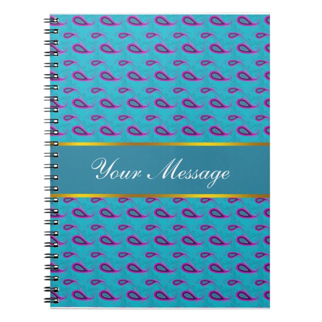 Caderno Espiral Peacock Blue Paisley (Frente)