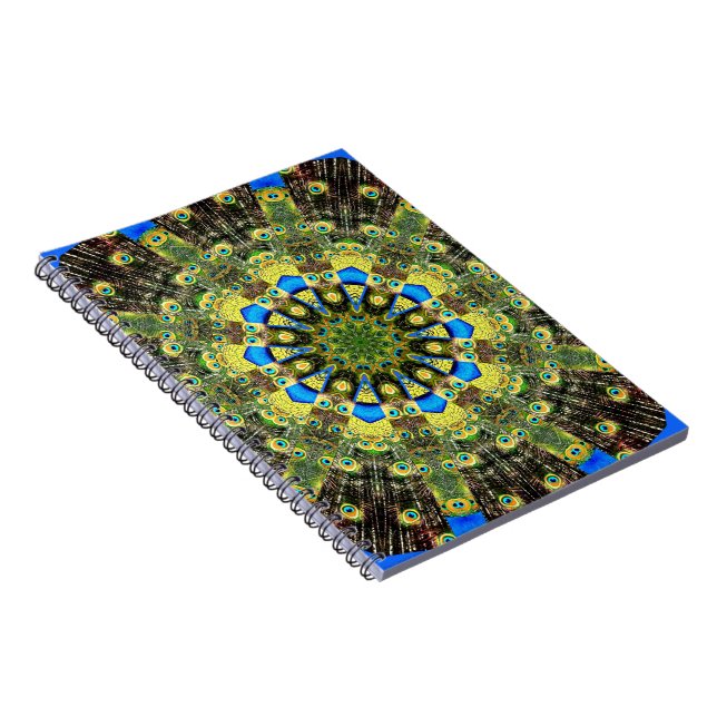 Caderno Espiral Peacock Feather Caleidoscópio 1 (Lado Direito)