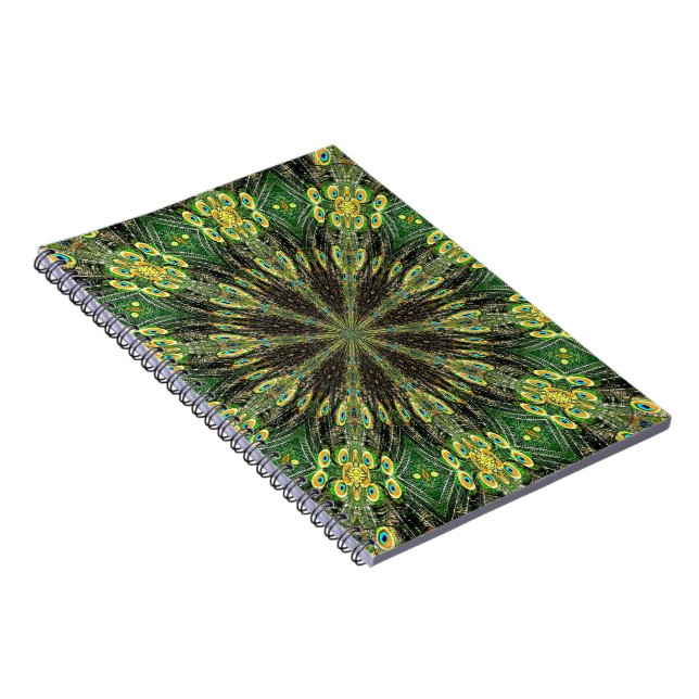 Caderno Espiral Peacock Feather Kaleidoscope 2 (Lado Direito)