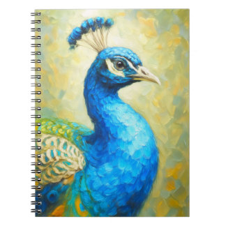 Caderno Espiral Peacock Impressionist Art Notebook | Elegant Bird 