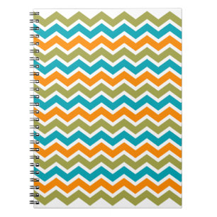 Caderno Espiral Peacock Vibrant Tribal Zigzag