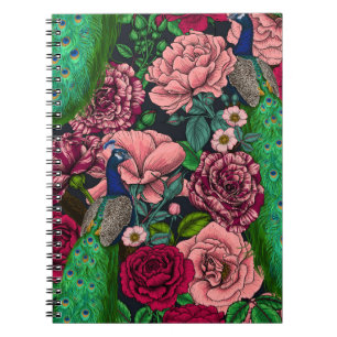 Caderno Espiral Peacocks no rosa 2