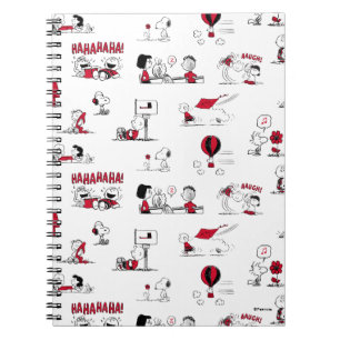 Caderno Espiral PEANUTS   Padrão vermelho e preto