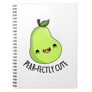 Caderno Espiral Pear Pun De Fruta Engraçado De Perna