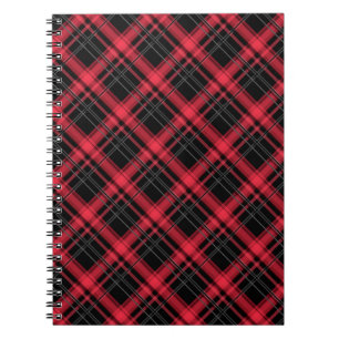 Caderno Espiral Peça riscada com xadrez sem costura com tartan