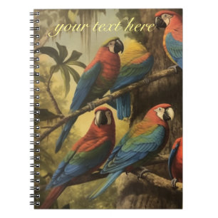 Caderno Espiral Peças de cena botânica de safra personalizáveis