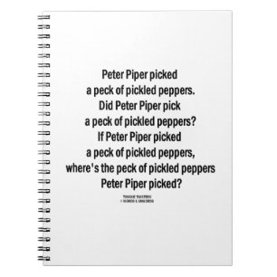 Caderno Espiral Peck escolhido gaiteiro de Peter de pimentas