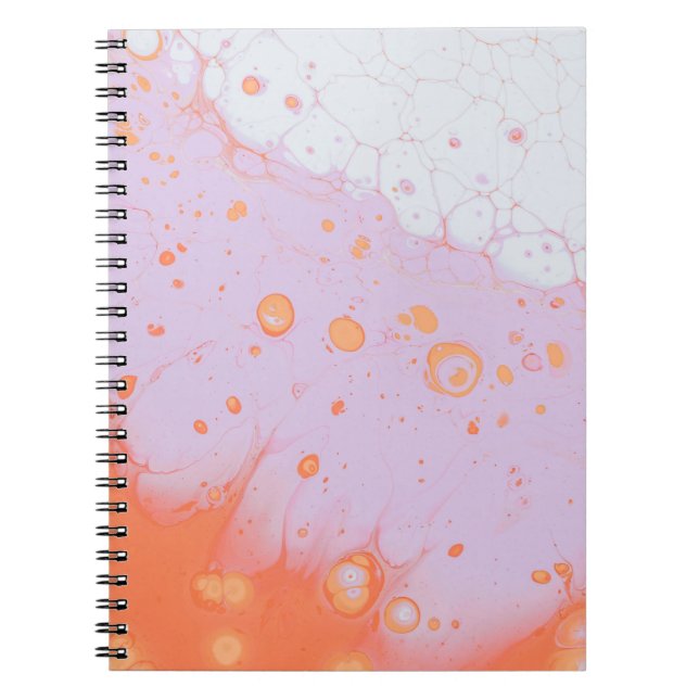 CADERNO ESPIRAL PEDAÇOS DE ÁGUA EM SUPERFÍCIE VERMELHA (Frente)
