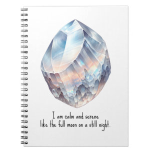 Caderno Espiral Pedra da Lua Arco-íris Energia Cristal Feitiço Mag