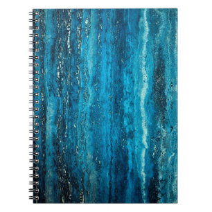 Caderno Espiral Pedra-mármore azul
