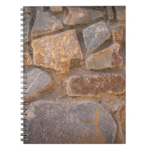 Caderno Espiral Pedra natural de alvenaria abstrata, antiga, antig