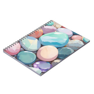 Caderno Espiral Pedras coloridas pastéis