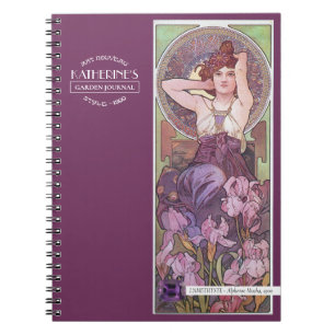 Caderno Espiral Pedras preciosas de Mucha Ametist Roxo 2