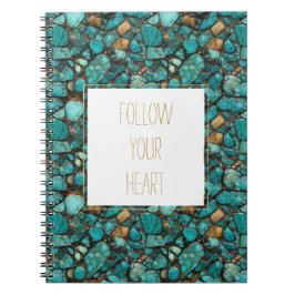 Caderno Espiral Pedras Turquesas