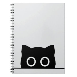 Caderno Espiral Peeking Black Cat Spiral Photo Notebook