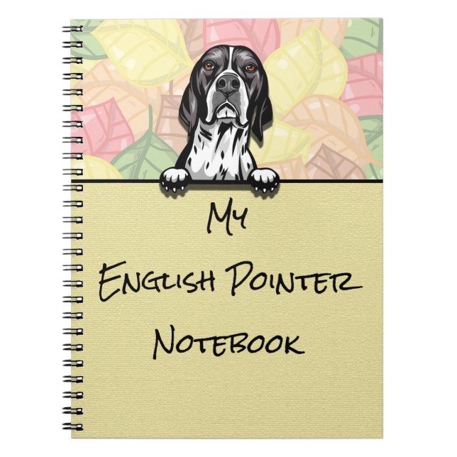 Caderno Espiral Peeking Cute English Pointer notebook (Frente)