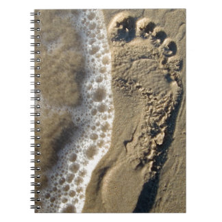 Caderno Espiral Pegada de areia na praia
