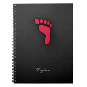 Caderno Espiral Pegada do vermelho carmesim