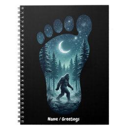 Caderno Espiral Pegada Mística de Pé-grande Floresta Estrelada Not