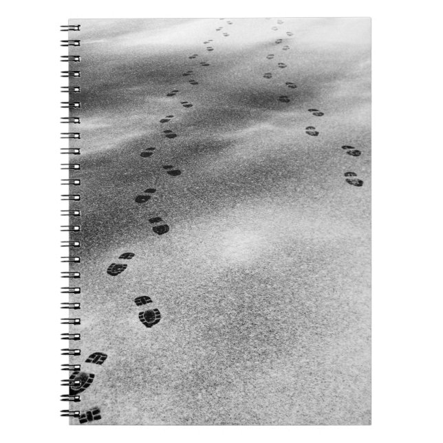 Caderno Espiral Pegadas em neve (Frente)