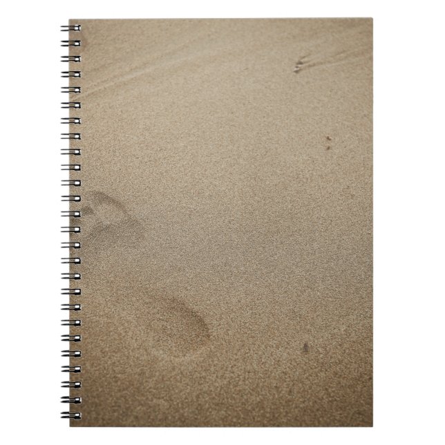 Caderno Espiral Pegadas na areia (Frente)