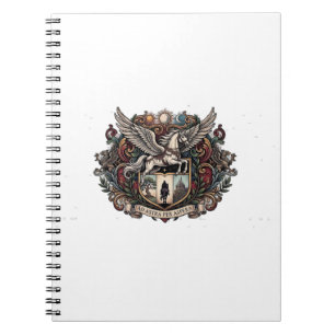 Caderno Espiral Pegasus Ad Astra Brasão Heráldico Gótico