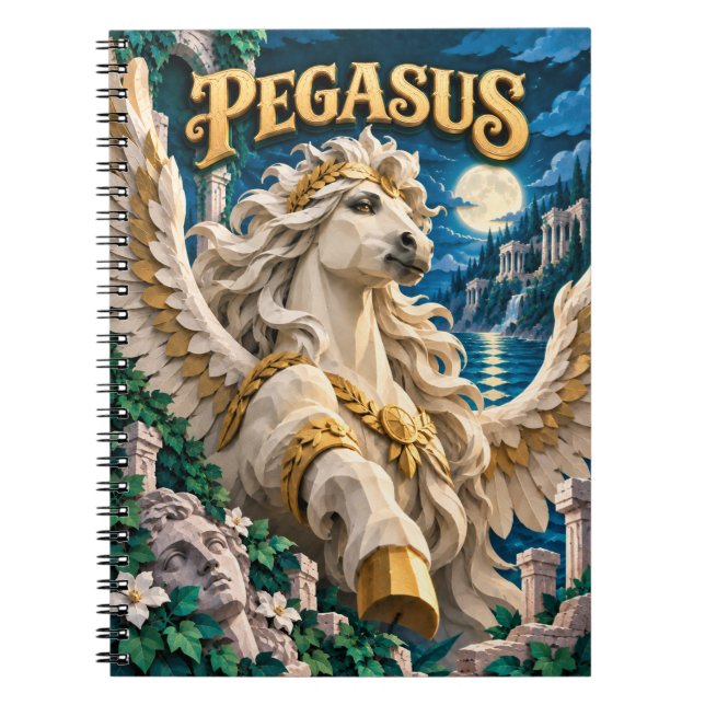 Caderno Espiral Pegasus, Monstro de Corte de Papel (Frente)
