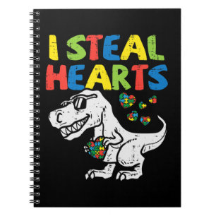 Caderno Espiral Pegue esta camiseta de dinossauro Trex fofa "Eu Ro