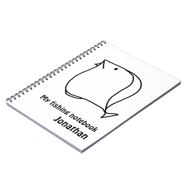 Caderno Espiral Peixes Brancos e Pretos (Left Side)