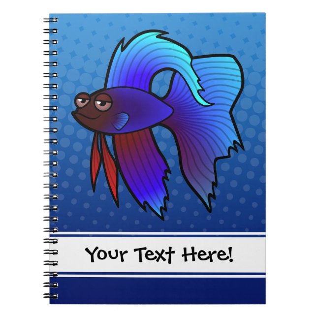 Caderno Espiral Peixes de Betta dos desenhos animados/peixes de (Frente)