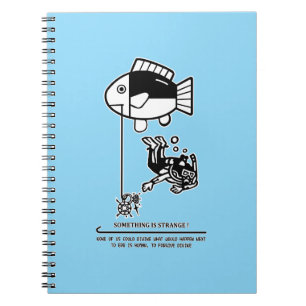Caderno Espiral Peixes pegam humanos