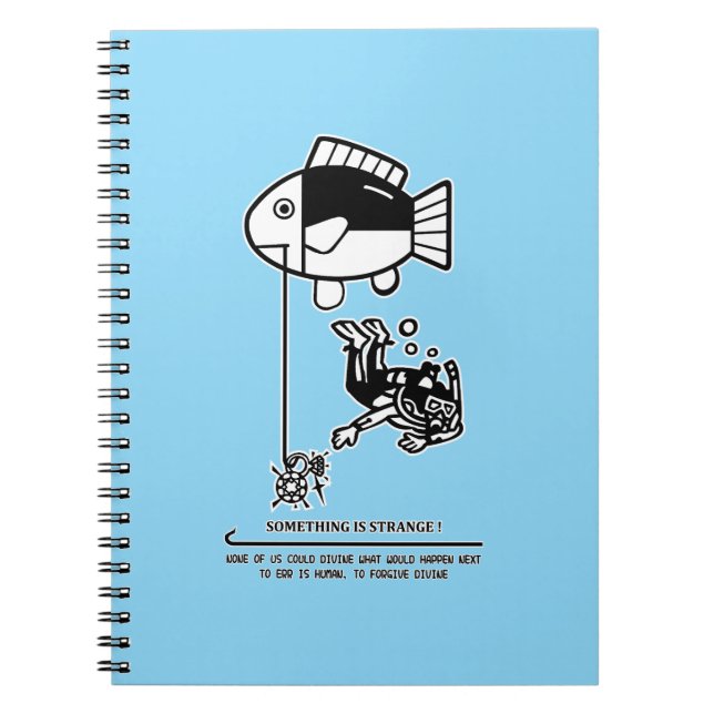 Caderno Espiral Peixes pegam humanos (Frente)