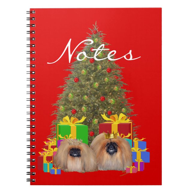Caderno Espiral Pekingese na Árvore (Frente)