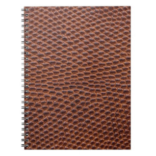 Caderno Espiral Pele Crocodilo: Textura Castanha De Couro