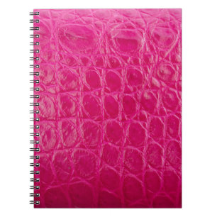 Caderno Espiral Pele de crocodilo rosa, textura de couro