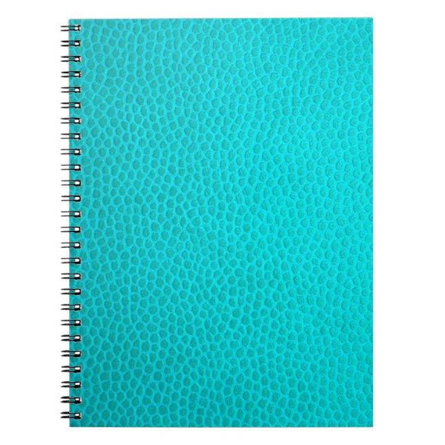 Caderno Espiral Pele de textura de pele de couro de turquesa (Frente)