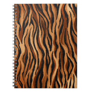 Caderno Espiral Pele de tigre: padrão sem costura desenhado à mão.