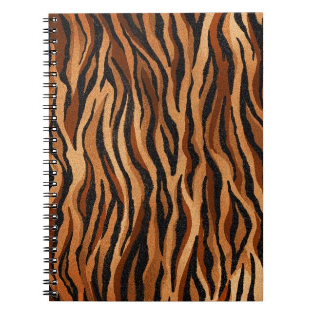 Caderno Espiral Pele de tigre: padrão sem costura desenhado à mão. (Frente)