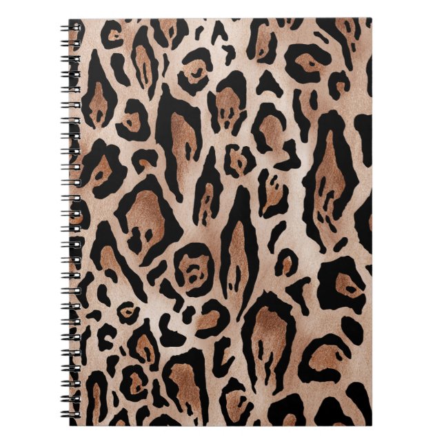 Caderno Espiral Pele-leopardo: padrão uniforme. (Frente)