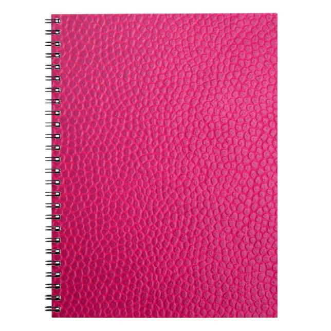 Caderno Espiral Pele rosa de couro (Frente)