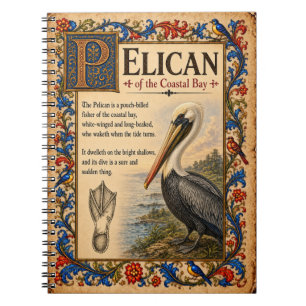 Caderno Espiral Pelicano, Arte do Bestiário Medieval