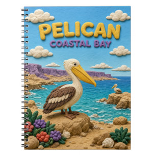 Caderno Espiral Pelicano, Arte em Argila da Baía Costeira