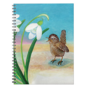 Caderno Espiral Pêlos de primavera - Pássaros e neves