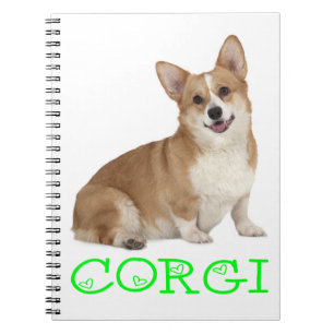 Caderno Espiral Pembroke Welsh Corgi - Verde limão de Cachorro