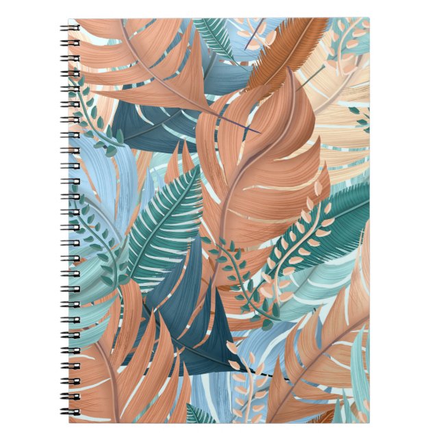 Caderno Espiral Penas de boho (Frente)