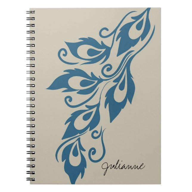 Caderno Espiral Penas de Peacock (Frente)