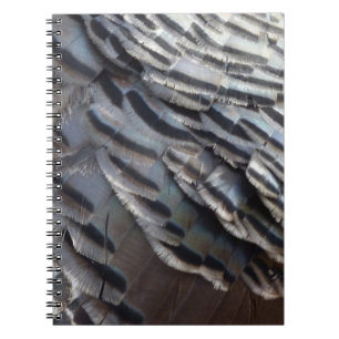 Caderno Espiral Penas Turcas Selvagens II Abstrato Nature Design
