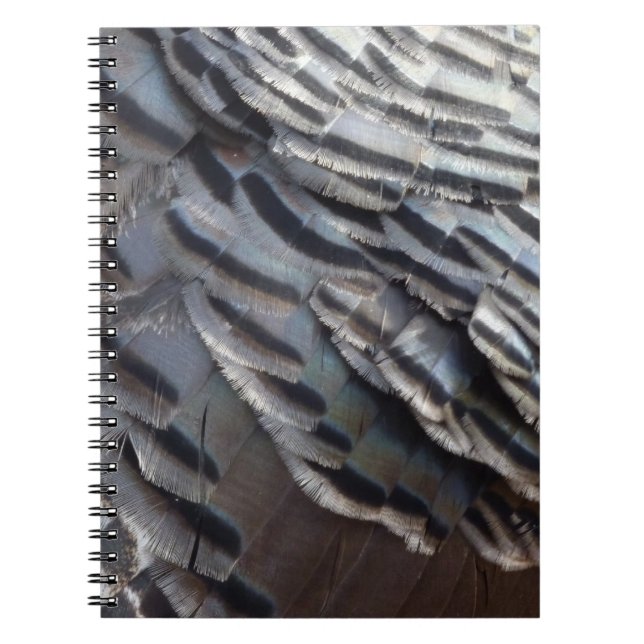 Caderno Espiral Penas Turcas Selvagens II Abstrato Nature Design (Frente)