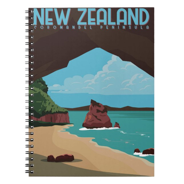Caderno Espiral Península de Coromandel, Nova Zelândia (Frente)