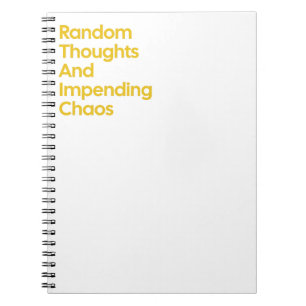 Caderno Espiral Pensamentos aleatórios e caos iminentes